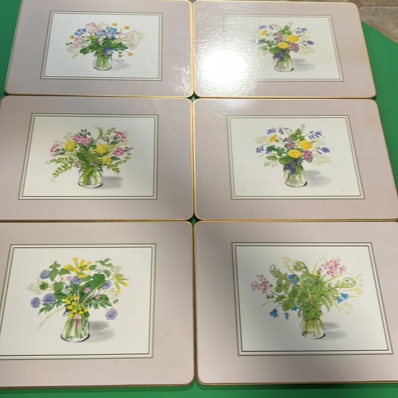 Vintage Clover leaf beautiful placemats made with cork backings Set of 6 - Picture 6 of 12